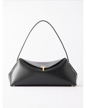 TOTEME Palmellato Leather Shoulder Bag - Black