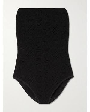 Alaïa Trägerloser Body Aus Pointelle-Strick - Schwarz