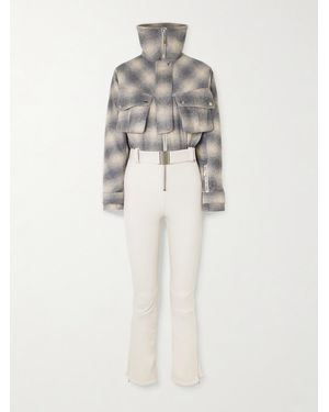 CORDOVA The Telluride Belted Checked Wool-Blend And Stretch Ski Suit - White