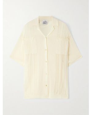 Donde Esteban Guayabera Pointelle-Knit Shirt - Natural