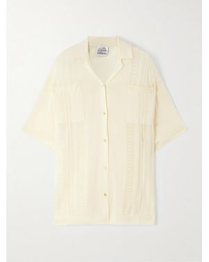 Donde Esteban Chemisier En Mailles Pointelle Guayabera - Neutre