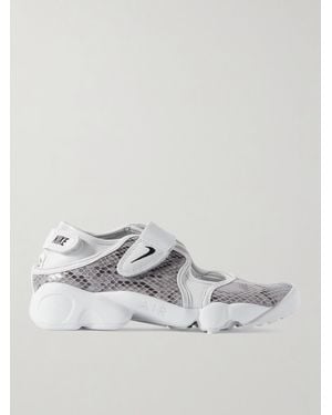 Nike Air Rift Snake-Effect Leather Split-Toe Trainers - Metallic