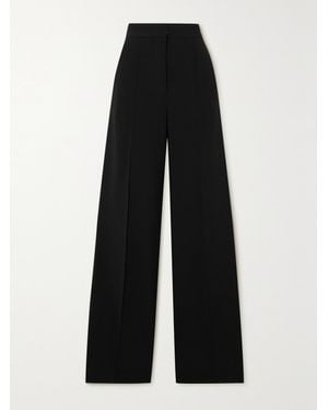 Another Tomorrow Net Sustain Stretch-Merino Wool Wide-Leg Trousers - Black