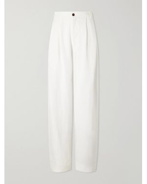 Jamie Haller Tapered Linen-Blend Trousers - White