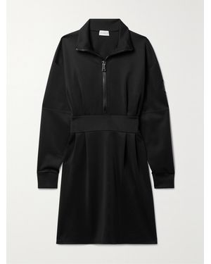 Moncler Pleated Ponte Mini Dress - Black