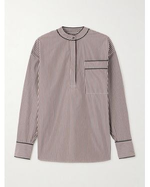 Loulou de Saison Verna Striped Cotton-Poplin Shirt - Grey