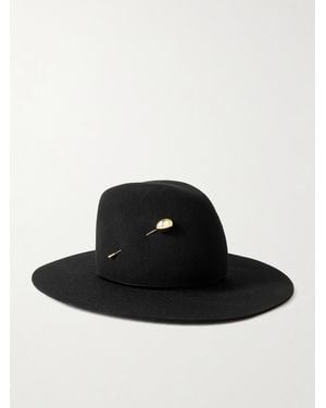 Gigi Burris Millinery Waverly Fedora Aus Filz Aus Einer Woll-Seidenmischung Mit Verzierung - Schwarz