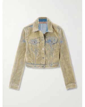 Acne Studios Flocked Denim Jacket - White
