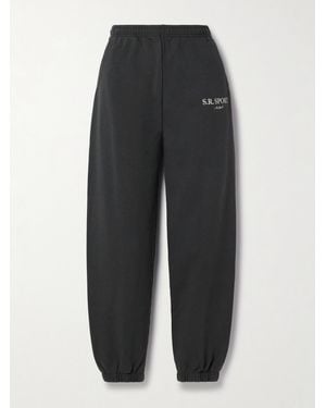 Sporty & Rich Jogginghose Aus Baumwoll-Jersey Mit Print - Schwarz