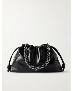 Loewe Flamenco Große Clutch Aus Leder Mit Verzierung - Schwarz