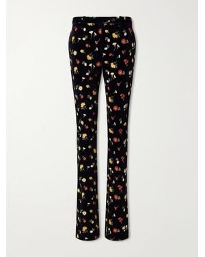 KHAITE Han Floral Print Cotton-Blend Pants - Black