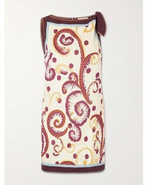 ALÉMAIS Wilson Floral-Print Linen And Silk-Blend Twill Mini Dress - White