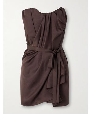Vivienne Westwood Mini-Robe Bustier En Satin Froissé À Drapés Susana - Marron
