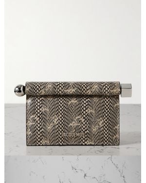 Jacquemus The Pochette Kleine Clutch Aus Leder Mit Schlangeneffekt - Grau