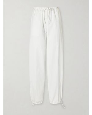 TOTEME Cotton Wide-Leg Drawstring Pants - White