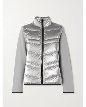 Moncler Panelled Wool-Blend And Quilted Shell Down Jacket - Grey
