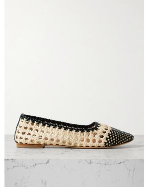 STAUD Nell Woven Leather Ballet Flats - Natural