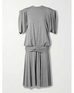 Marie Adam-Leenaerdt Gathered Cotton-Jersey Midi Dress - Gray