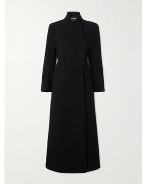 Tom Ford Double-Breasted Wool-Bouclé Coat - Black