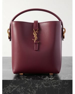 Saint Laurent Le 37 Mini Leather Bucket Bag - Purple