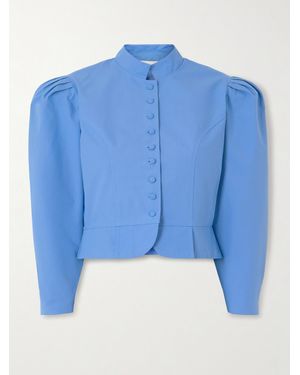 D'Estree Amoako Paneled Cotton-Poplin Jacket - Blue