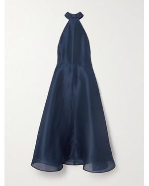 Altuzarra Becca Silk-Satin Halterneck Midi Dress - Blue