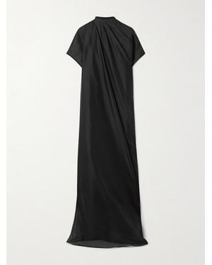 KHAITE Essie Gathered Silk-Organza Gown - Black