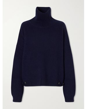 Lisa Yang Ailis Ribbed Cashmere Turtleneck Jumper - Blue
