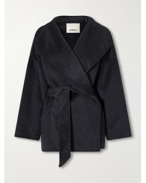 Isabel Marant Ceaton Belted Wool And Cashmere-Blend Coat - Black