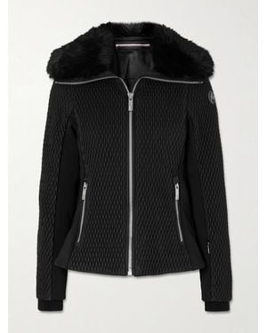 Fusalp Montana Plush-Trimmed Panelled Quilted Padded Ski Jacket - Black