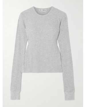 ÉTERNE Oberteil Aus Einer Baumwoll-Modalmischung Mit Stretch-Anteil - Grau