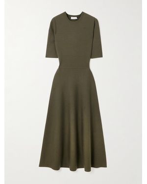 Gabriela Hearst Seymore Wool, Cashmere And Silk-Blend Midi Dress - Green