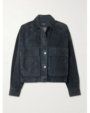 Arma Miri Cropped Suede Jacket - Blue