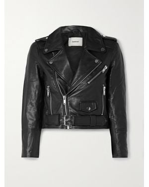DEADWOOD Net Sustain Joan Leather Biker Jacket - Black