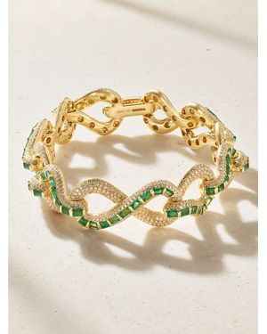 SHAY Infinity Link 18-Karat Diamond And Emerald Bracelet - Metallic