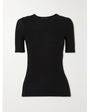 ATM T-Shirt En Modal Stretch Côtelé - Noir