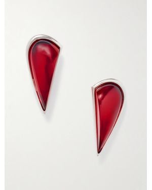 Alaïa Le Demi-Coeur-Tone Resin Earrings - Red
