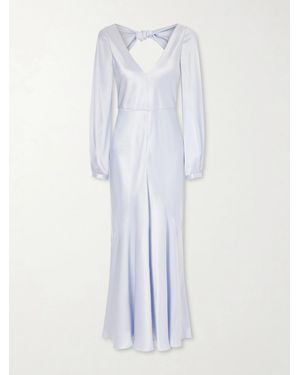 Gabriela Hearst Peyton Knotted Cut-Out Satin-Silk Maxi Dress - White