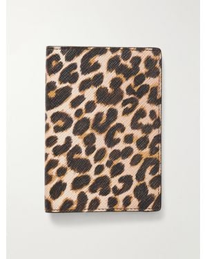 Smythson Panama Leopard-Print Leather Passport Holder - White