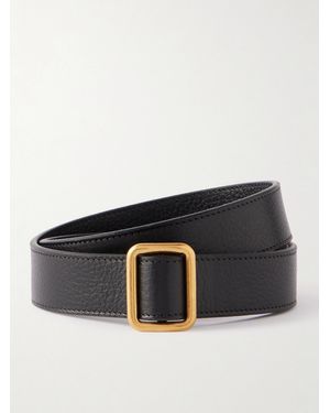 The Row Jin Textured-Leather Belt - Black