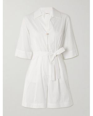 Max Mara Canard Playsuit Aus Einer Baumwollmischung - Weiß