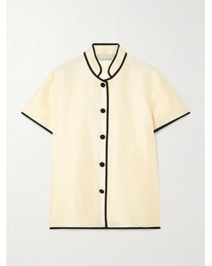 LIBEROWE Mandarin Linen-Blend Blouse - Natural