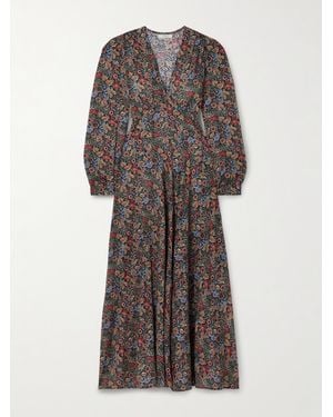 Doen Charleston Midikleid Aus Biobaumwoll-Voile Mit Blumenprint - Mehrfarbig