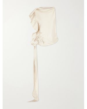 Kallmeyer Elif Asymmetric Ruched Woven Blouse - Natural