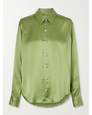 Comme Si La Classica Hemd Aus Seiden-Charmeuse - Grün