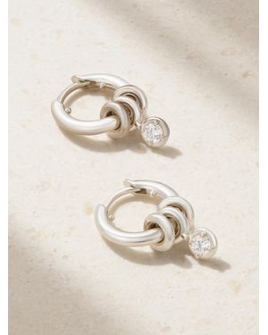Spinelli Kilcollin Zahra Sterling Diamond Hoop Earrings - Natural