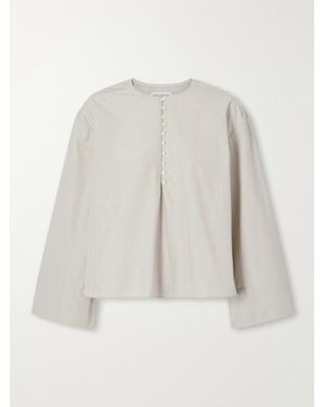 Kallmeyer Marguerite Striped Cotton-Poplin Blouse - White