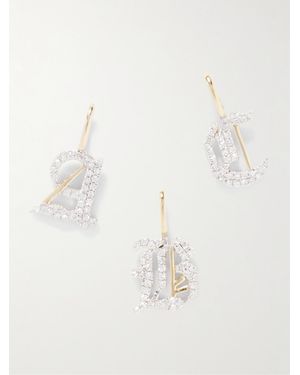STONE AND STRAND Gothic Initial Anhänger Aus 14 Karat Mit Diamanten - Weiß