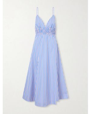 D'Estree Lorena Striped Cotton Dress - Blue