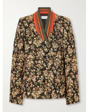 Dries Van Noten Britt Floral-Jacquard Cotton-Blend Jacket - Brown